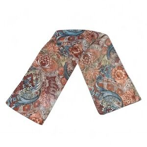 Vintage blue and brown floral scarf
